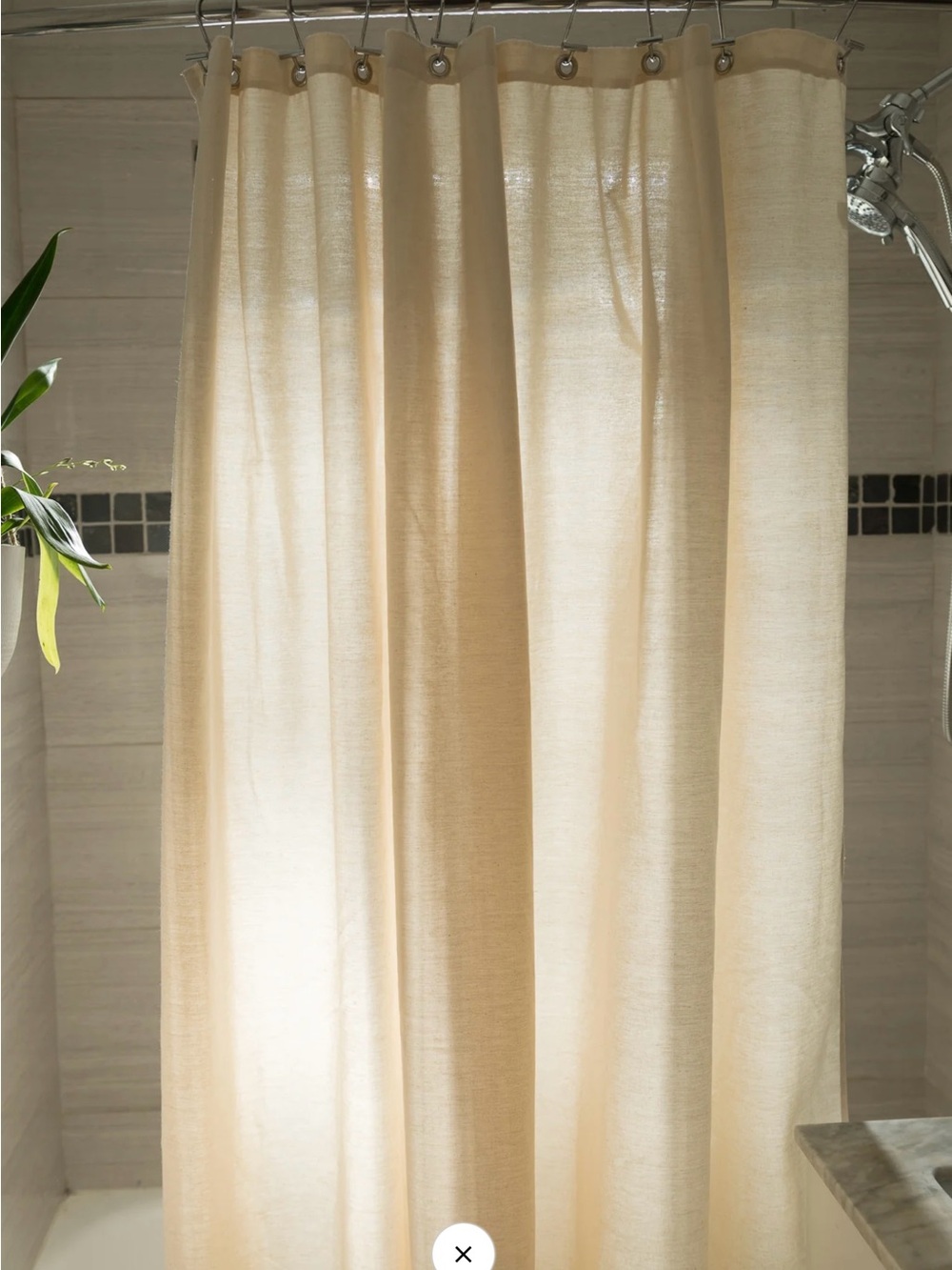 Bean 100% Organic Cotton Shower Curtain, Natural
